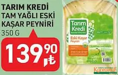 TARIM KREDİ TAM YAĞLI ESKİ KAŞAR PEYNİRİ 350 G fiyat ve kampanya bilgisi